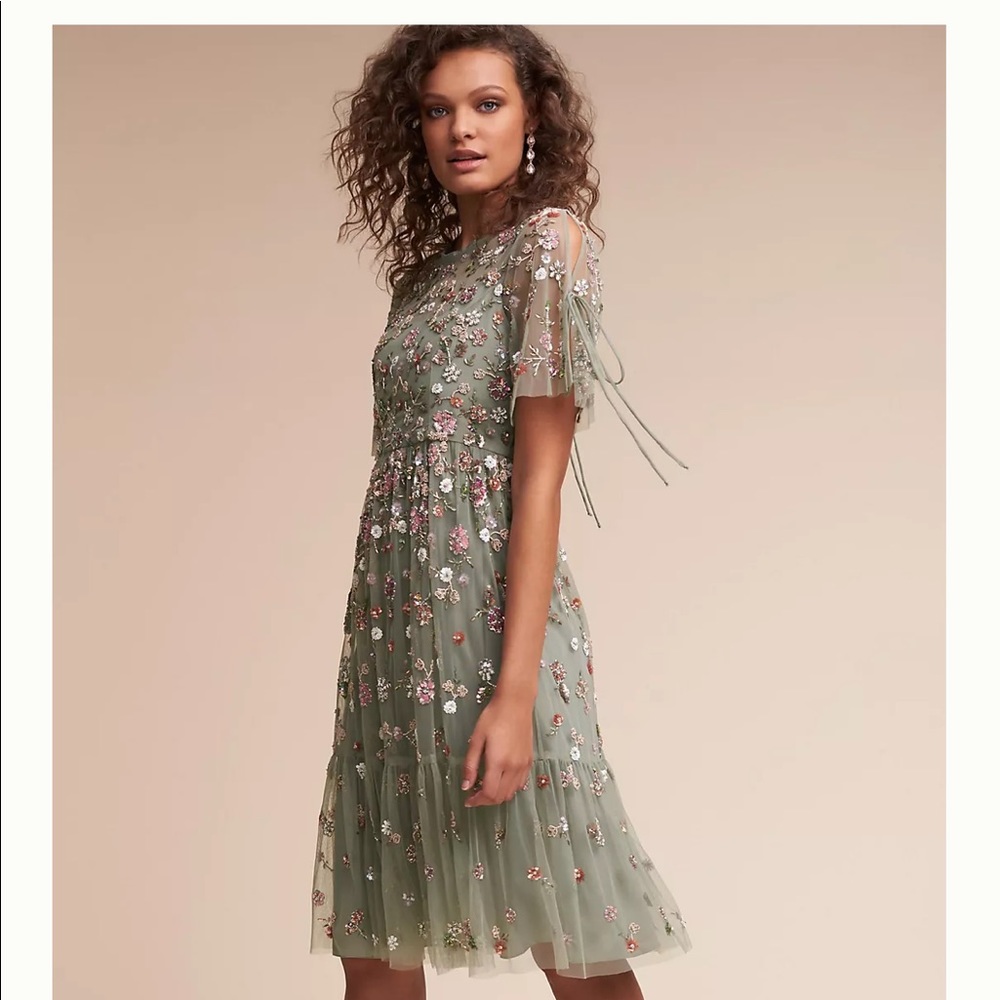 ISO needle and thread Bobbi sage green floweret dress - Picture 2 of 8